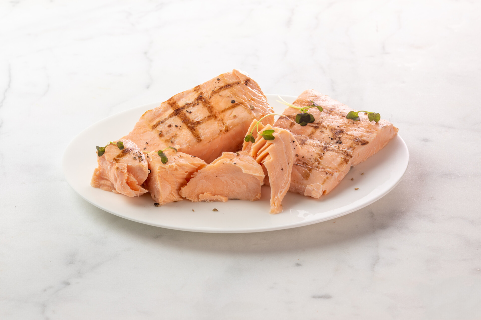 Grilled Salmon with Sea Salt & Cracked Pepper