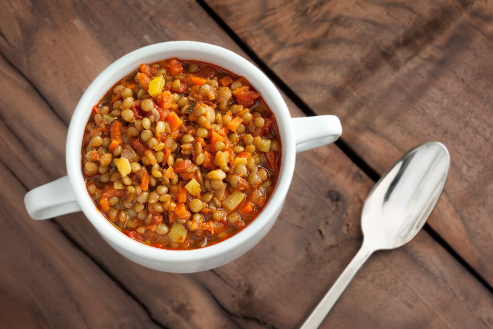 Lentil Chili in bowl