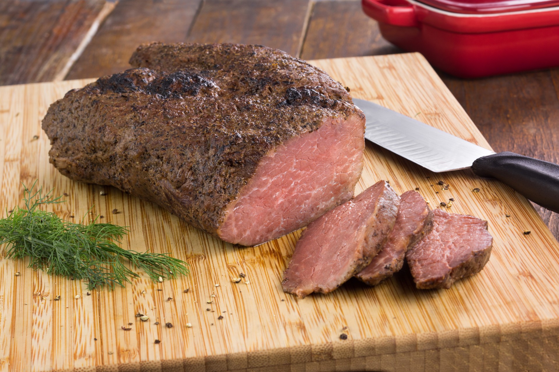 Seared Wagyu Beef Brisket on cutting board