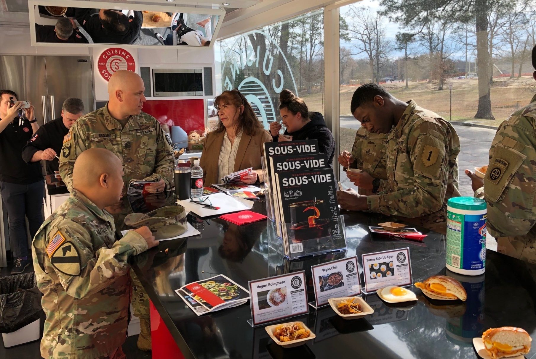 Service members taste testing