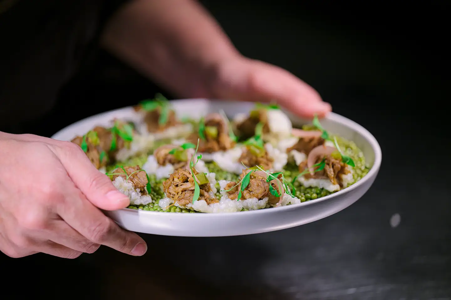 Plate of sous vide hors d'oeuvres